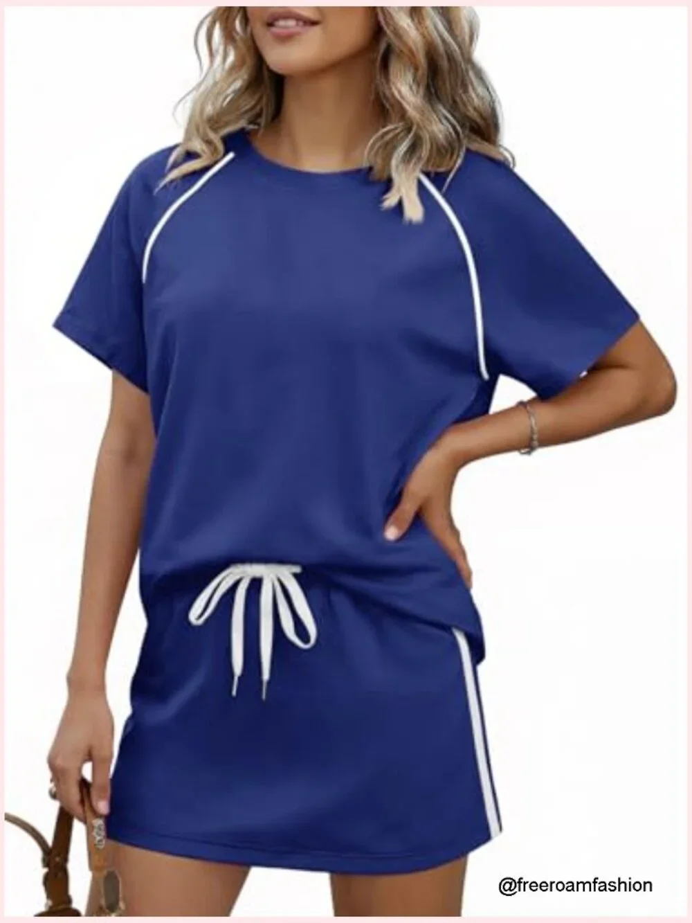 2 Piece Skirt Set Short Sleeve Top & Tennis Skort Lounge Matching Outfits